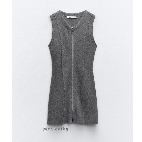 Zara KNIT DRESS WITH ZIPPER - Picture 2 of 14